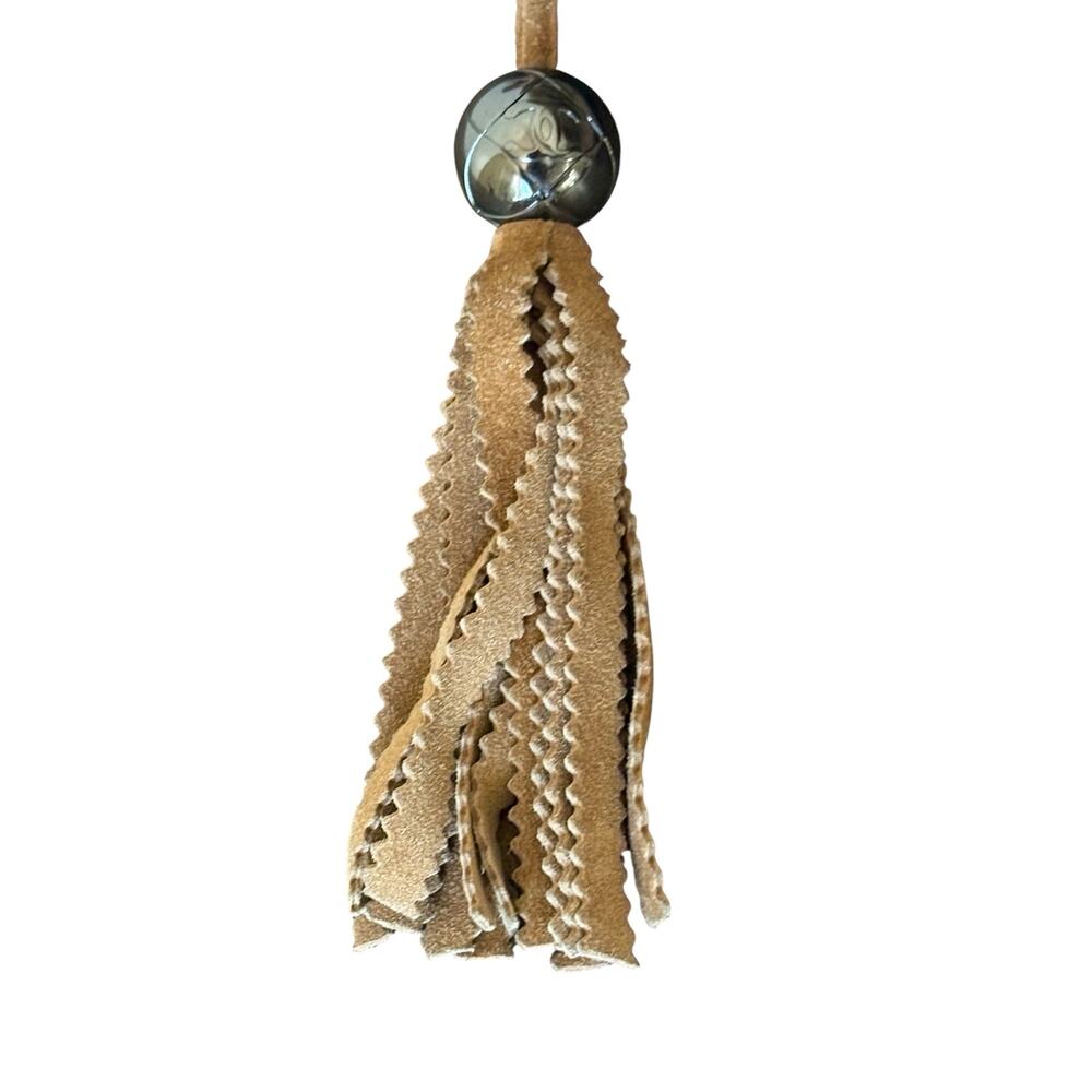 Chanel Vintage Brown Suede Shoulder Bag Tassel Chain Strap - Picture 7 of 14